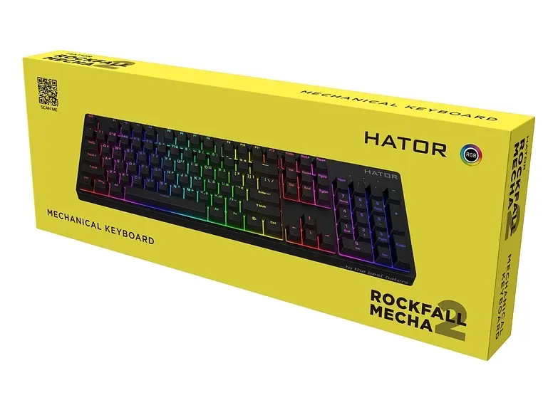Клавиатура игровая механическая Hator HTK710 Rockfall 2 orange Mecha Black - фото 6