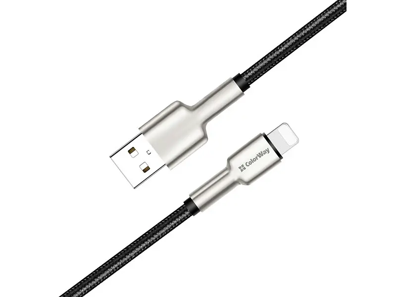 Кабель ColorWay USB - Lightning 1m Black (CW-CBUL046-BK) - фото 8