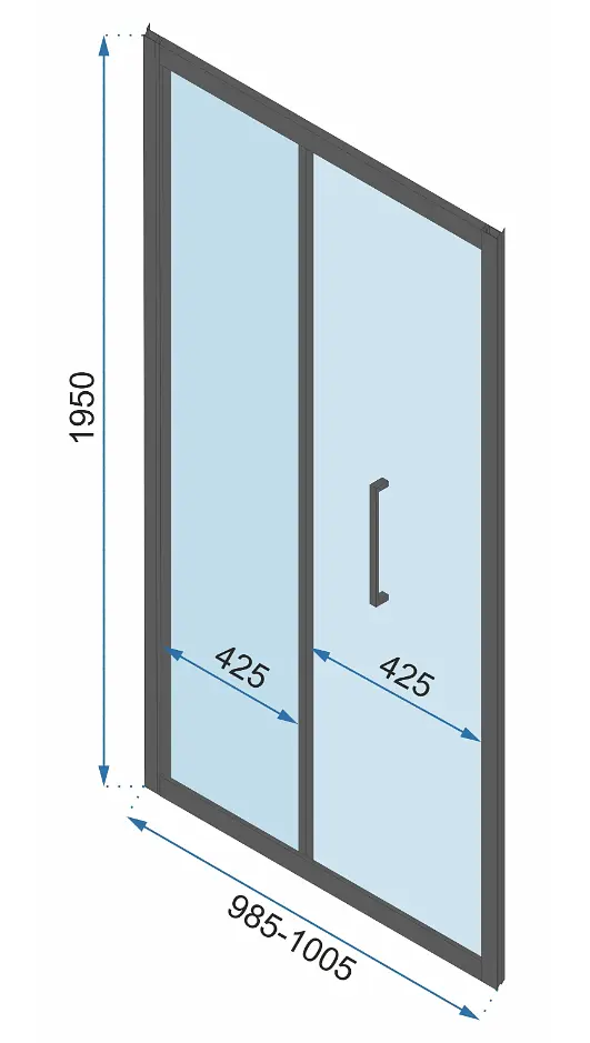 Душова кабіна Rea Rapid Fold 90x100 black REA-K6422 + REA-K6420, Чорний матовий, Універсальна, прозрачний, Чорний матовий - фото 6