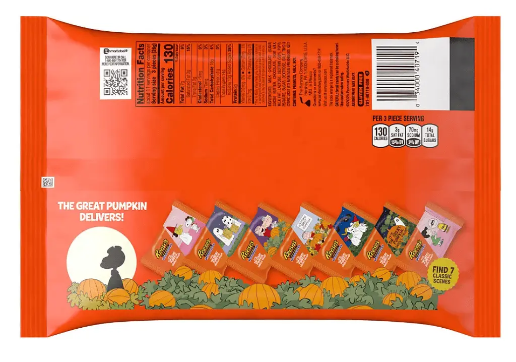 Шоколадні цукерки Reese's Peanut Butter Milk Chocolate Snoopy and Friends Halloween Candy Miniatures 281г - фото 5