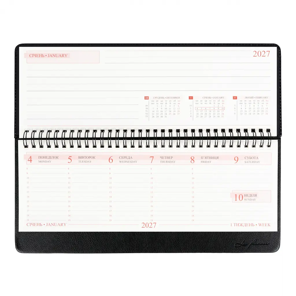 Планінг-щотижневик настільний Leo Planner 2027 Persona 30х14 см 128 сторінок чорний (252742) - фото 9