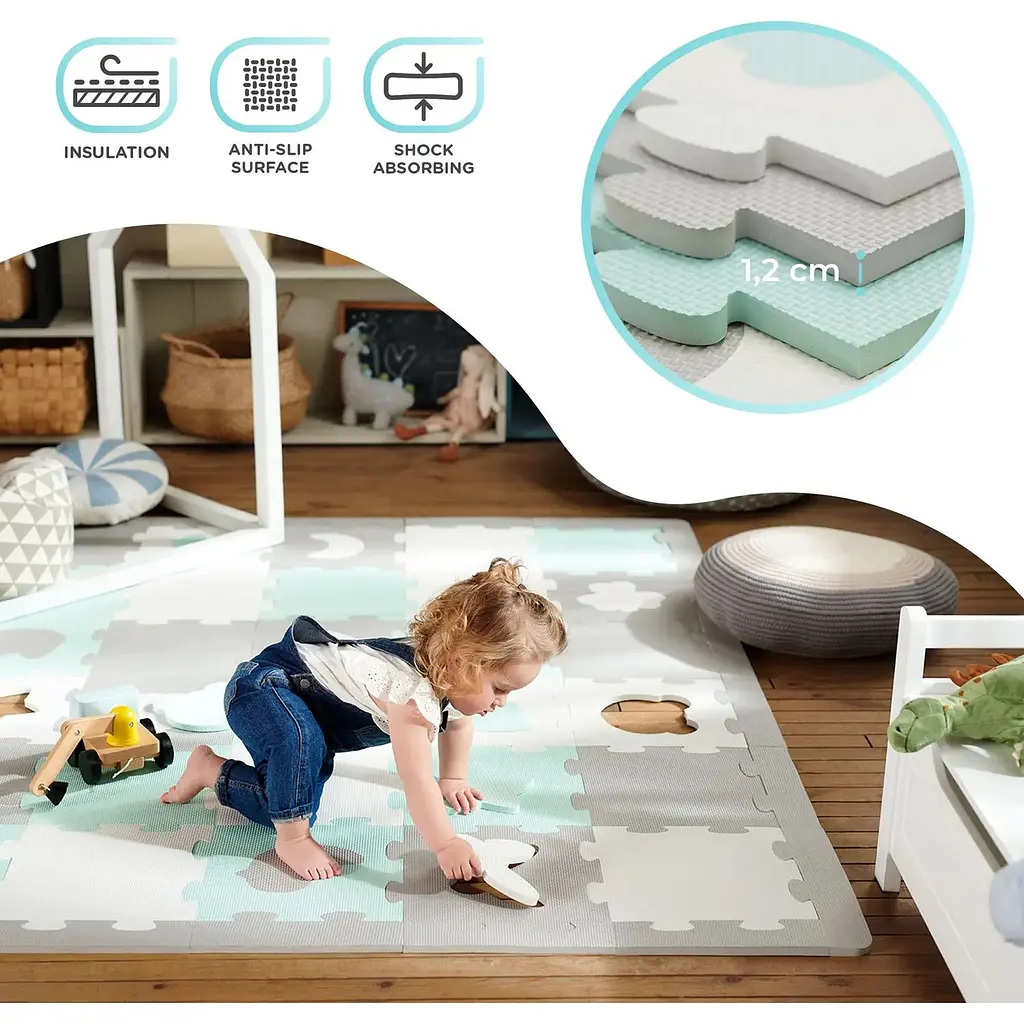 Килимок-пазл Kinderkraft Luno Shapes Mint 30 елементів (KPLUSH00MIN0000) - фото 11