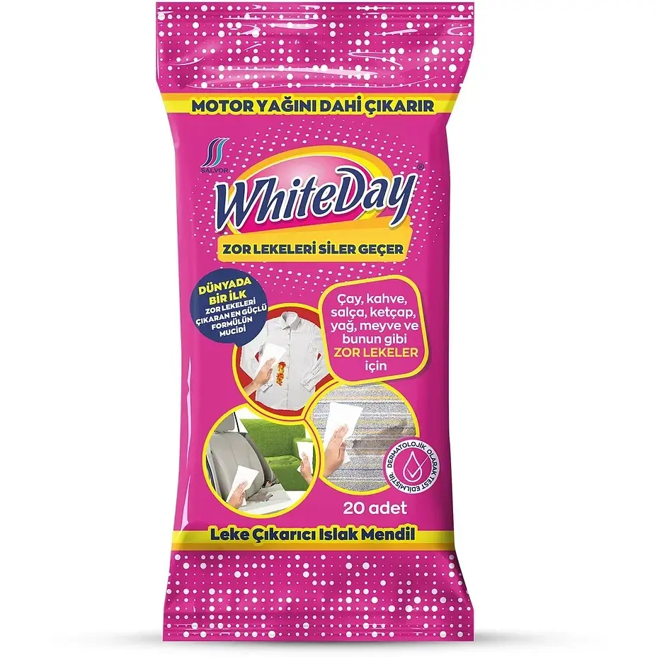 Серветки для видалення плям White Day вологі 20 шт.