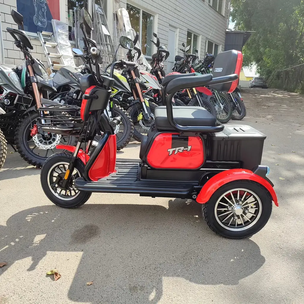 Электроскутер Трехколесный Crosser TR1 Pro (1200W, 72V, 24Ah) Красный - фото 9