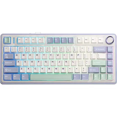 Клавіатура Aula F75 Gasket Greywood V3 switch Hot-Swap PBT Wireless/Bluetooth/USB White (6948391208640) - фото 9