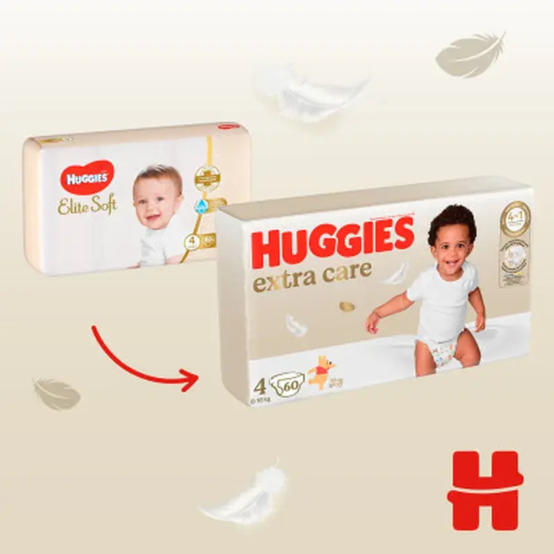 Підгузки Huggies Extra Care 4 (8-16 кг) 60 шт (5029053578118) - фото 4