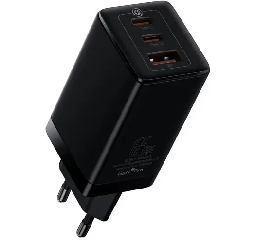 Зарядное устройство Baseus GaN3 Pro 3 порта 2C+U 65W (CCGP050101) - фото 3