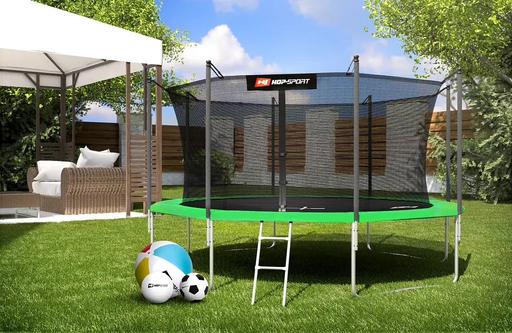 Батут Hop-Sport 14ft (427см) зелений із внутрішньою сіткою - фото 14