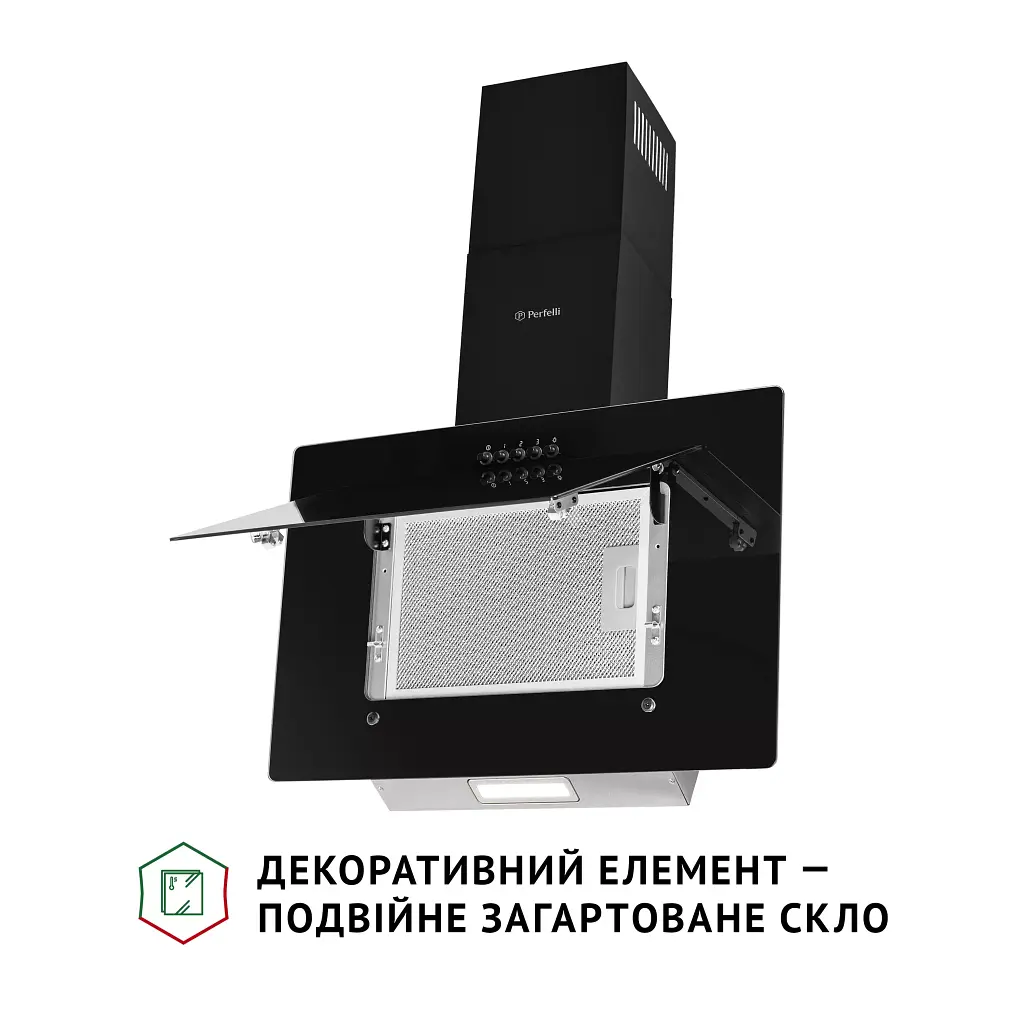Вытяжка декоративная наклонная PERFELLI DN 6142 BL LED - фото 3
