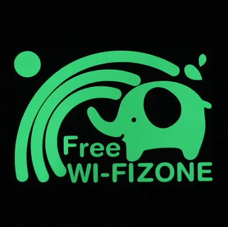 Світна наклейка "Wi-Fi" - розмір 20*13 см (вбирає світло і світиться в темряві) - фото 3