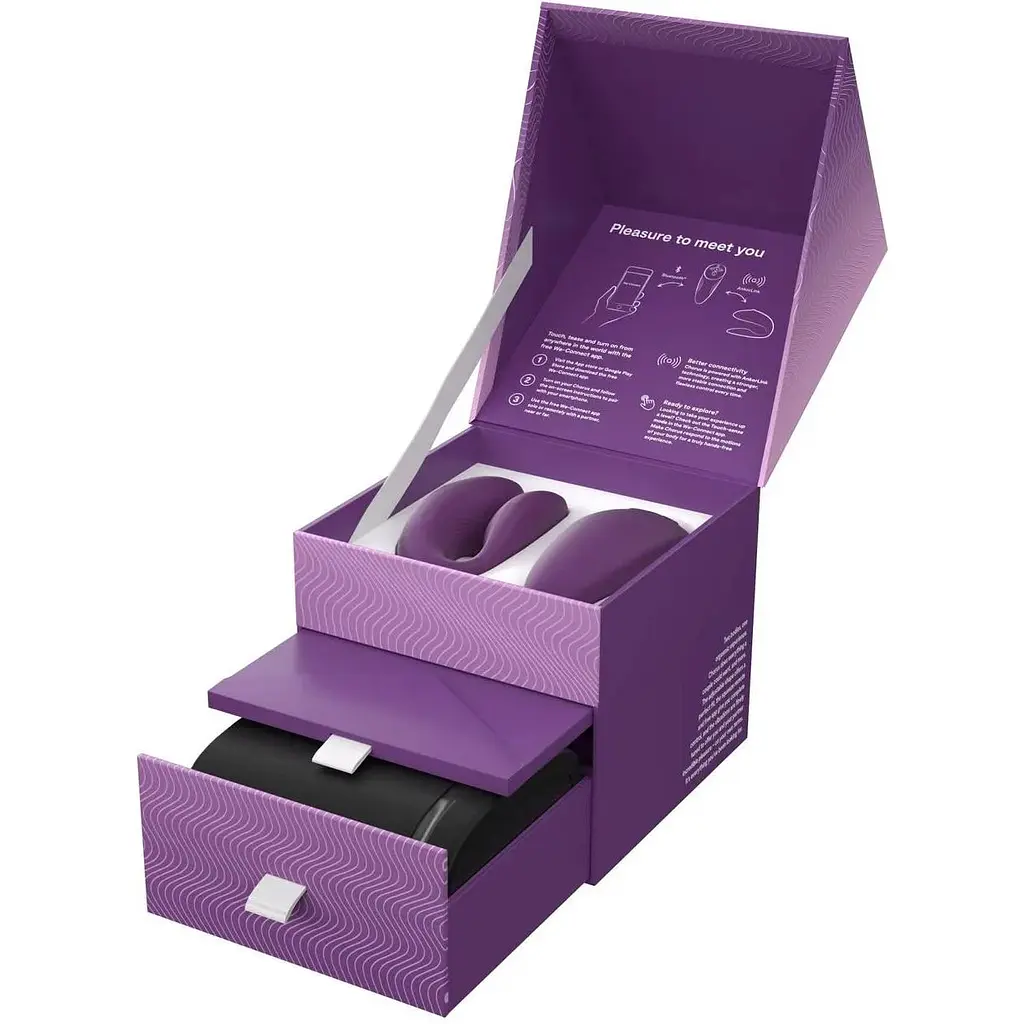 Смарт-вібратор для пар We-Vibe Chorus Purple сенсорне керування вібраціями стисненням пульта - фото 9