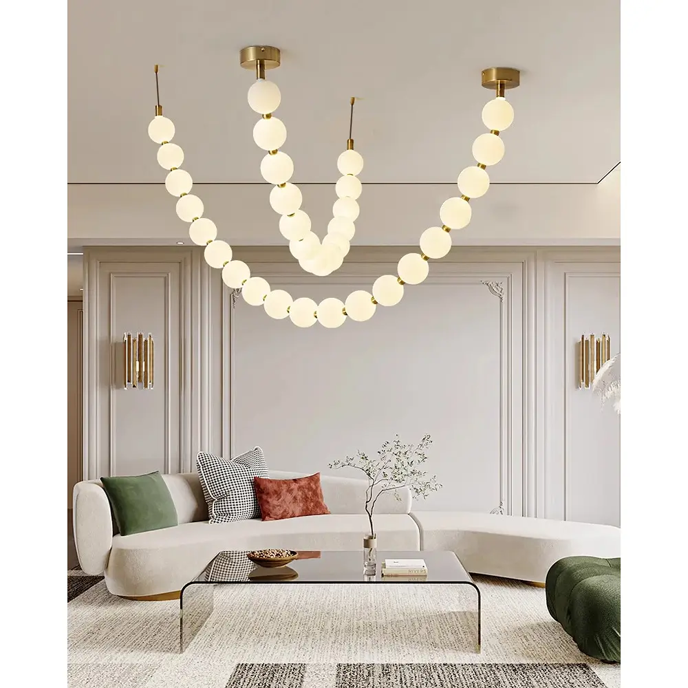 Люстра из серии Perla на 19 шариков Ø 15 см 330 см 3 световых режима | Line F | Ст. MBJ11-3200 - фото 4