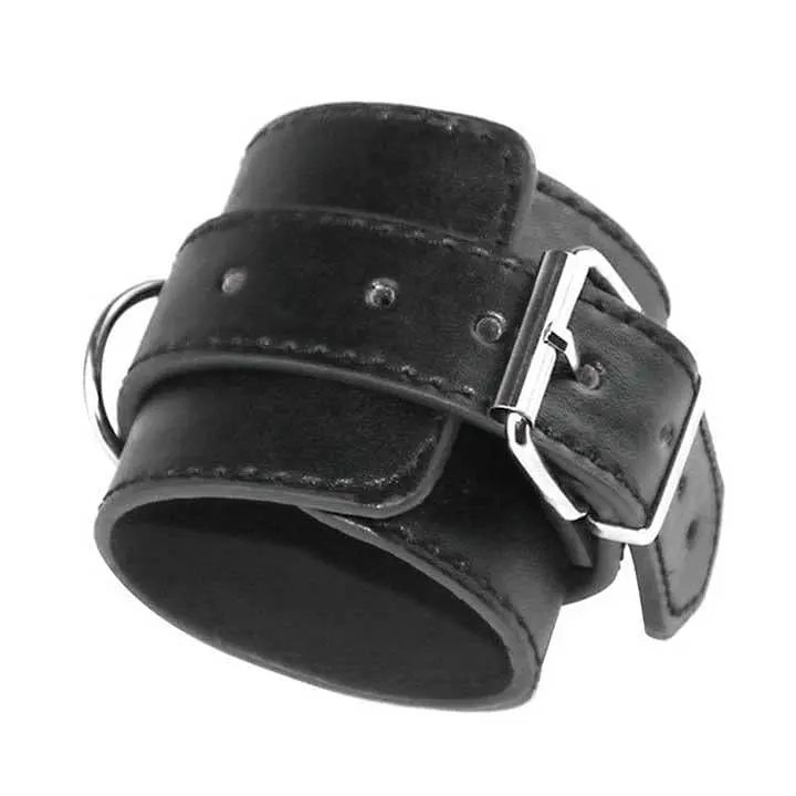 Элегантные кожаные наручники BDSM очарование и контроль One size Черный K000315 - фото 2