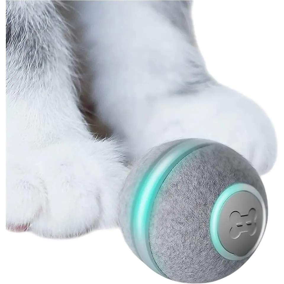 Розумний м'ячик для котів Cheerble Wickedball Mini Artificial Wool C0419 Grey [150921] - фото 4