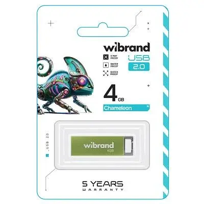 USB флеш накопичувач Wibrand 4GB Chameleon Green USB 2.0 (WI2.0/CH4U6LG) - фото 2