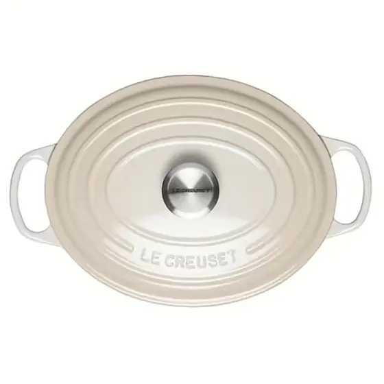 Каструля з кришкою Le Creuset Signature Cast Iron Oval Casserole 21178297164430 27 см 4.1 л безе - фото 2