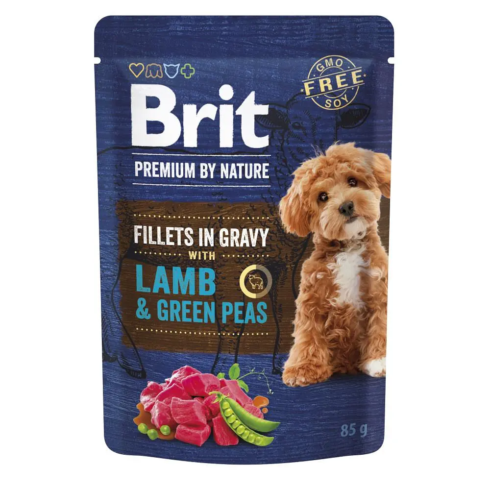 Вологе корм Brit Premium Fillets in Gravy Lamb & Green Peas для собак малих порід філе в соусі з ягням та зеленим горошком 85 г - фото 6