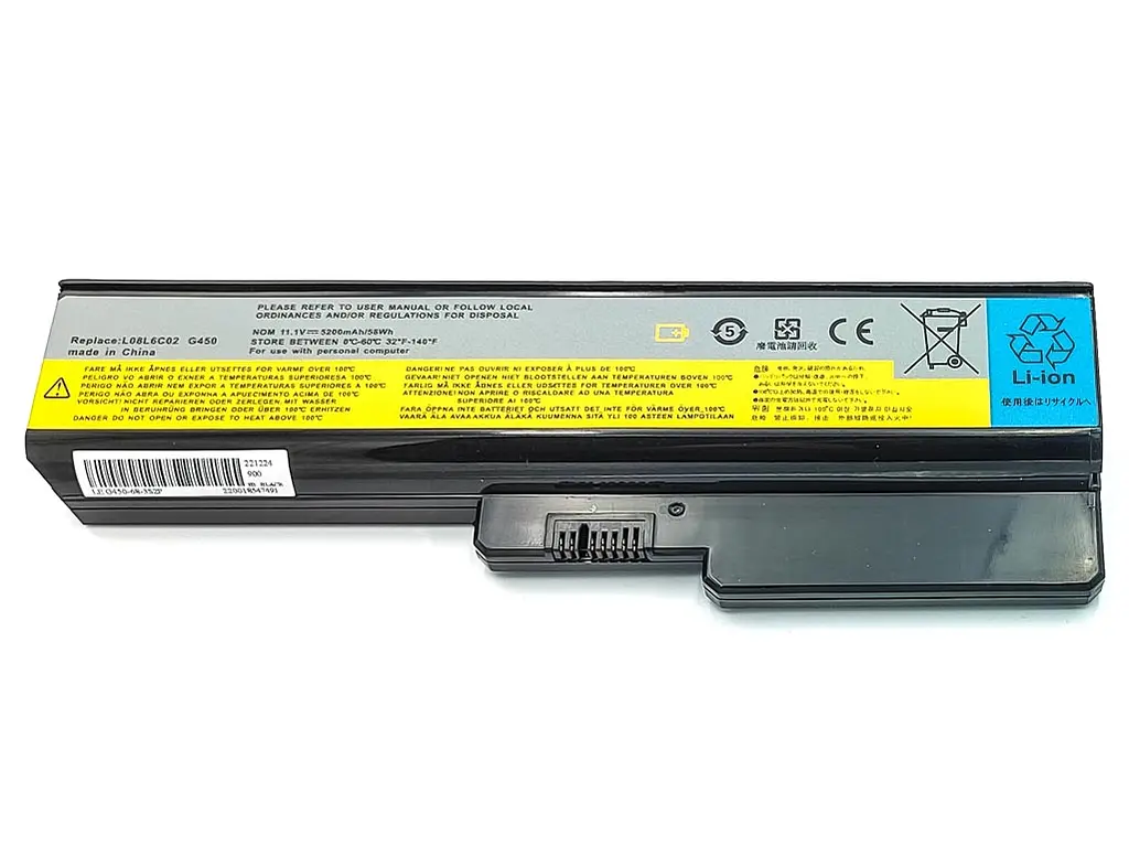 Акумулятор для Lenovo L08L6C02 IdeaPad G430, B550, G450, G530, G550, G555, N500, V460, Z360 ( L06L6Y02, L08S6C02, L08S6D02) (11.1V 5200 mAh 57Wh) - фото 2