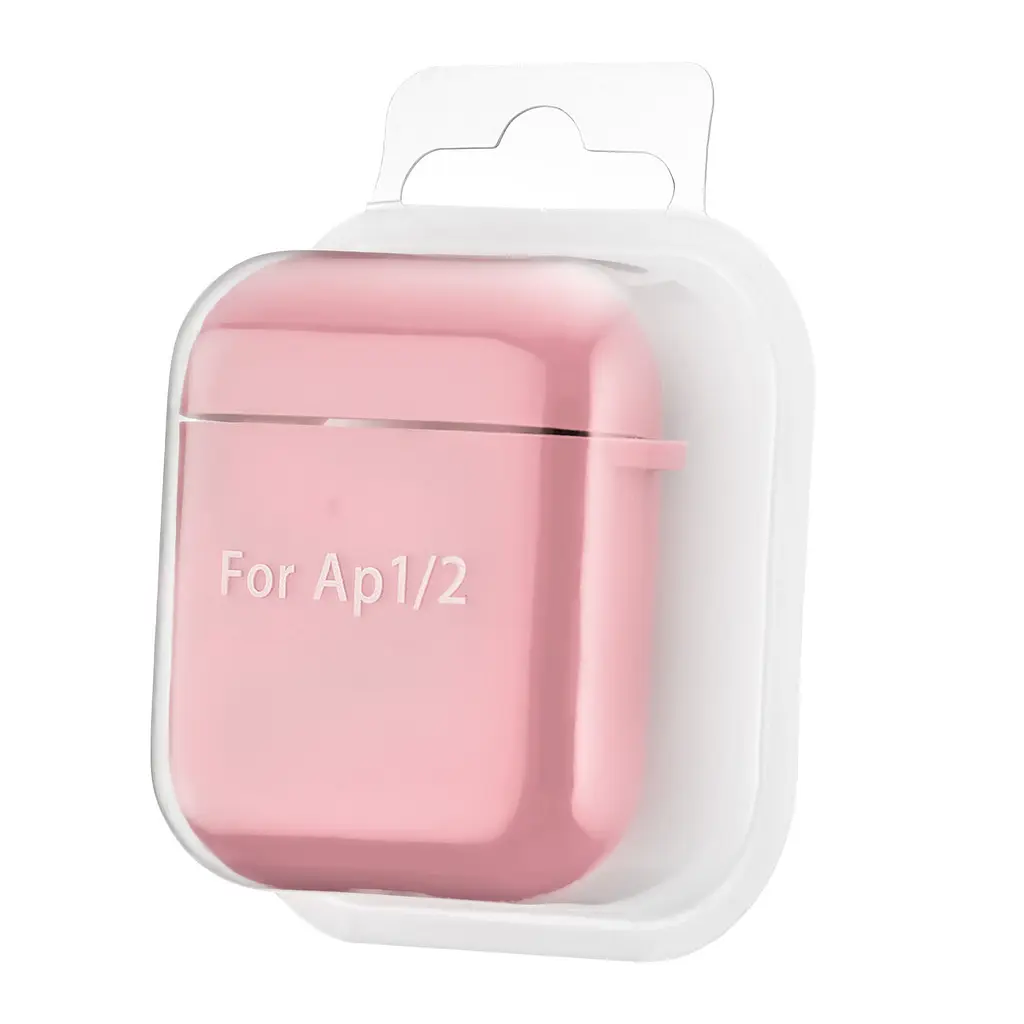 Чохол Silicone Case 2,5mm with microfiber for AirPods 1/2 рожевий - фото 2