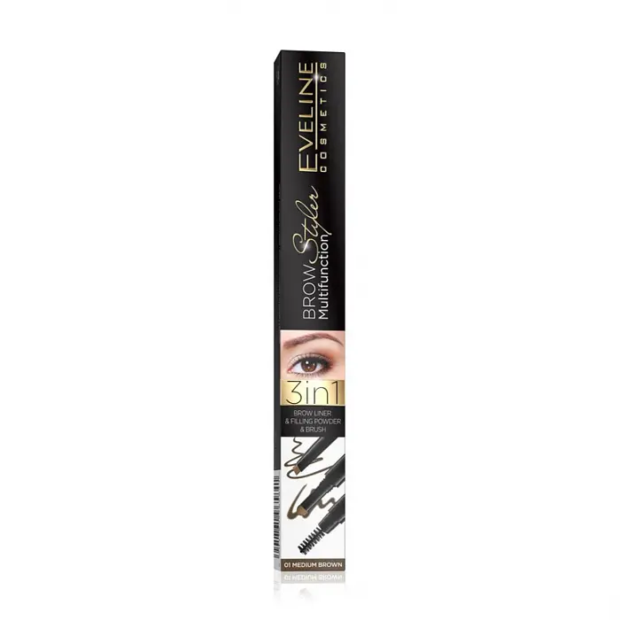 Стайлер для бровей Eveline Brow Styler Multifunction 3 в 1 тон 01 коричневый 1.2 г (LMKKBRW3W101) - фото 3