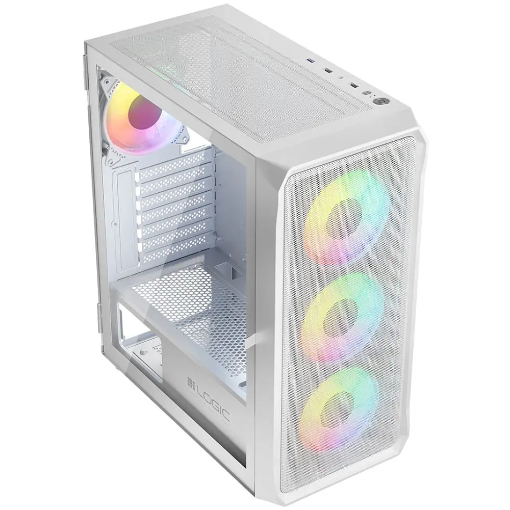 Корпус LogicConcept PORTOS MESH+GLASS ARGB fans 4x120 мм WHITE без БЖ ATX (AT-PORTOS-20-0000000-0002) - фото 6