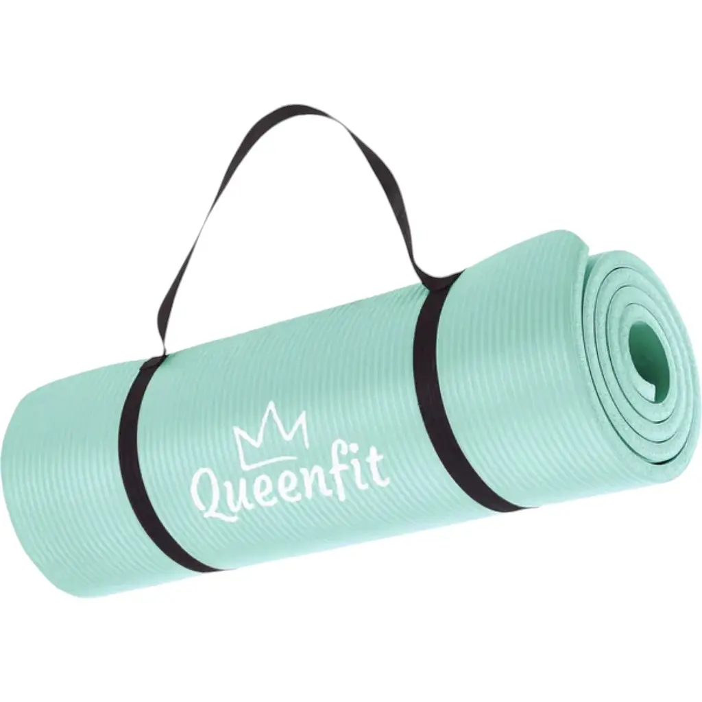 Коврик для фитнеса и йоги Queenfit NBR 1.5 см бирюзовый - фото 7