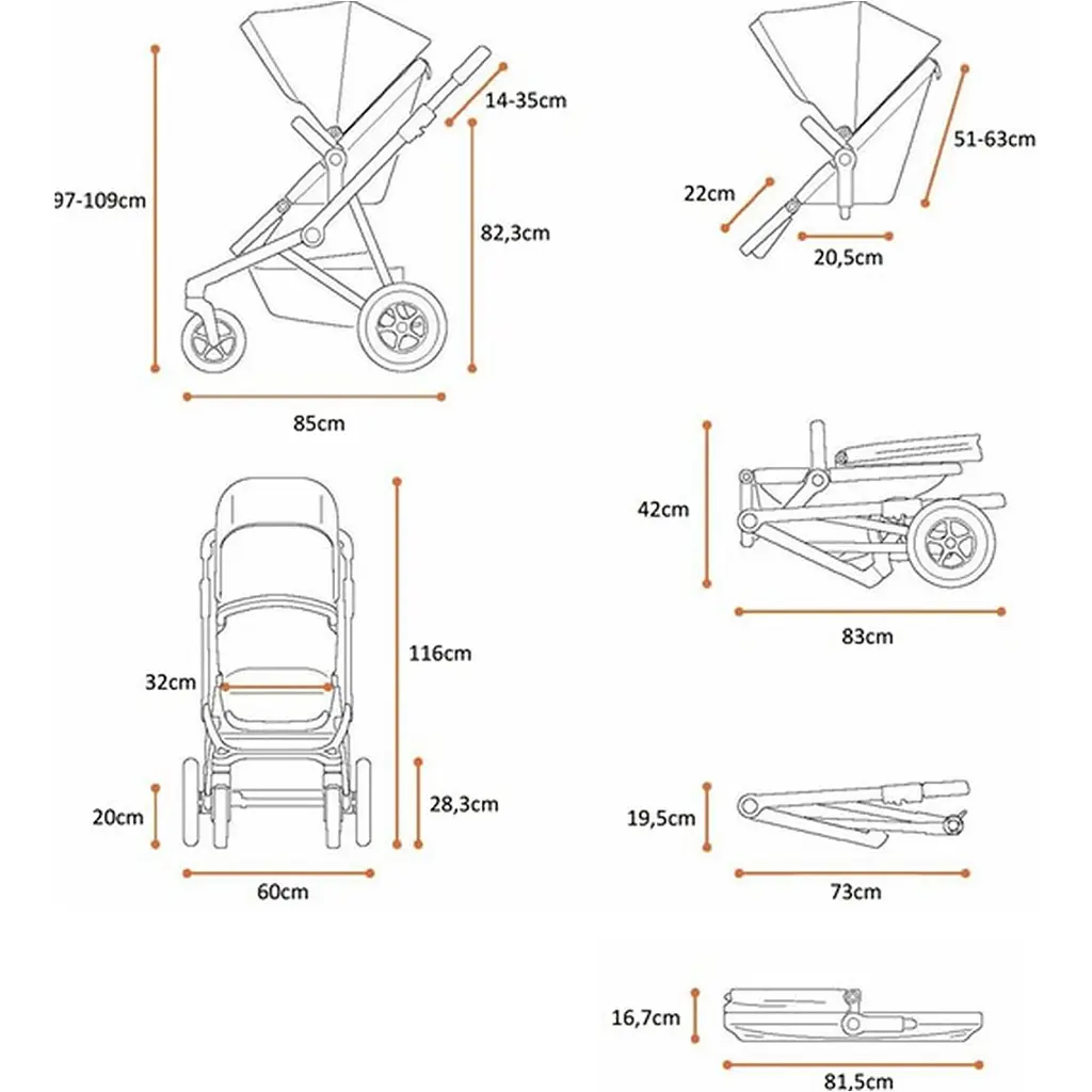Детская коляска Thule Sleek Aluminum/Energy Red [11000004] [107623] - фото 12