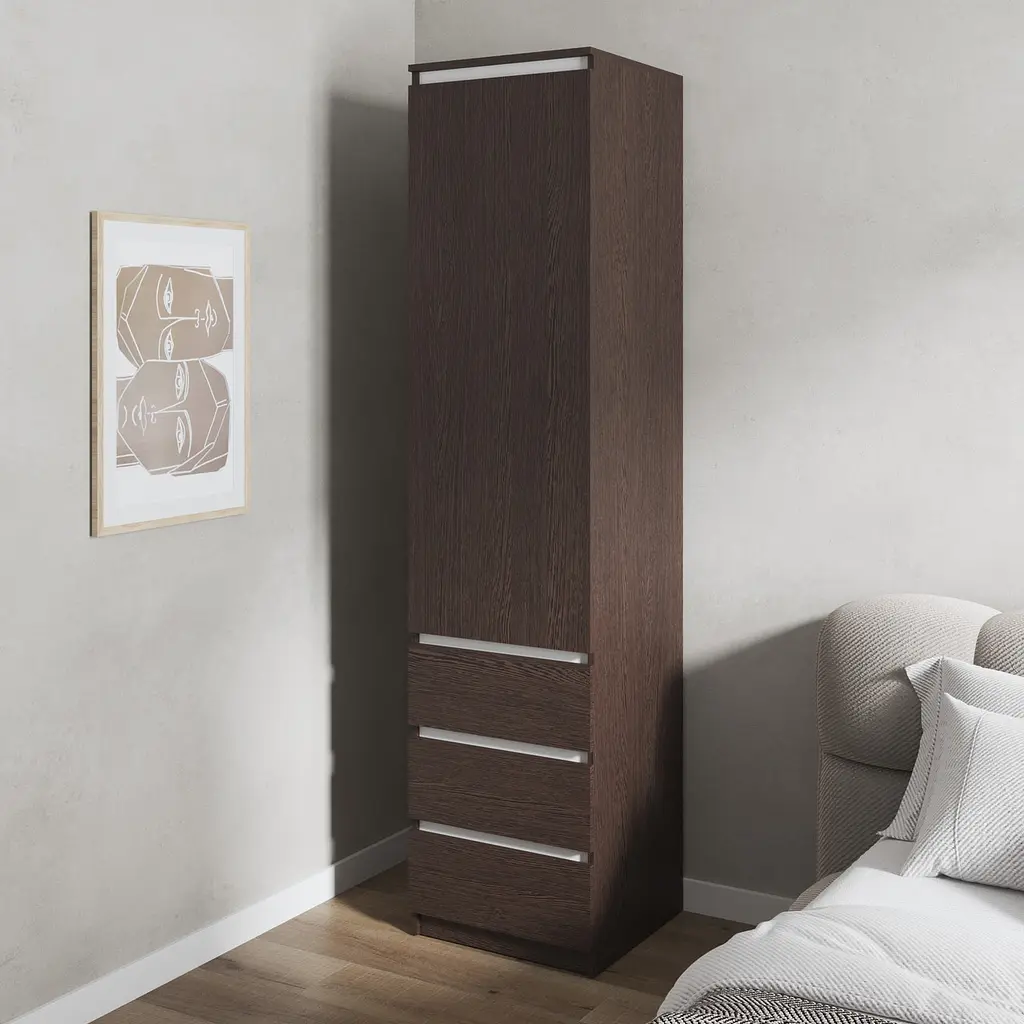 Шафа для одягу Vays, пенал з полицями та шухлядами, без ручок R-35 - фото 6