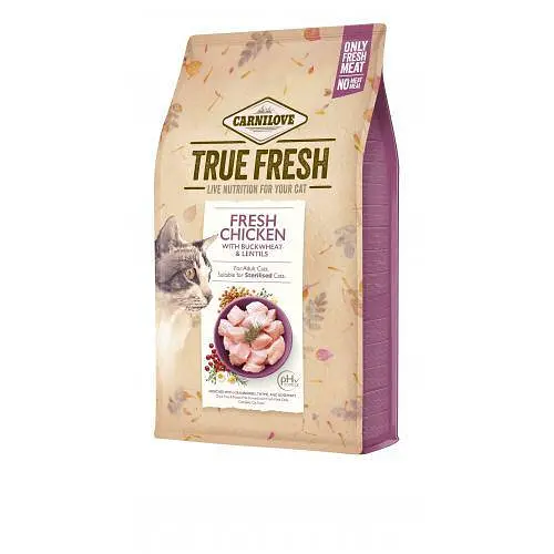 Сухий корм Carnilove True Fresh Cat для дорослих кішок, з куркою, 4,8 кг