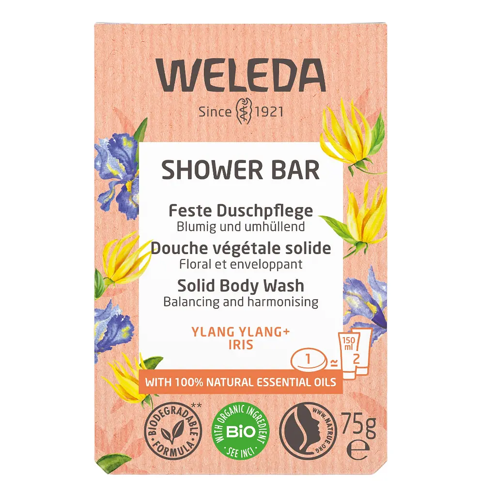Твердый арома-бар для душа Weleda Иланг-иланг и Ирис, 75 г (006245X9) - фото 4