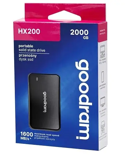 Зовнішній накопичувач SSD, 2Tb, HX200, Black Goodram teh0028567 - фото 3