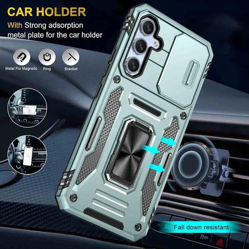 Ударостійкий чохол Camshield Army Ring для Samsung Galaxy A57 5G Зелений / Light Green - фото 2