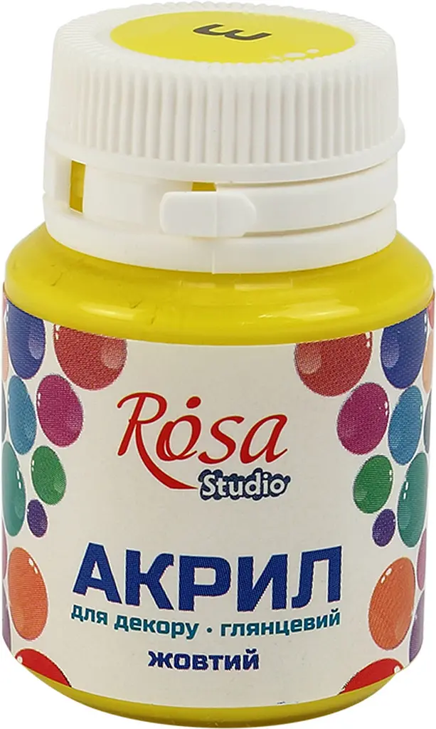 Акрил для декору Rosa Talent 20мл глянцевий жовтий 21003/2783 - фото 2