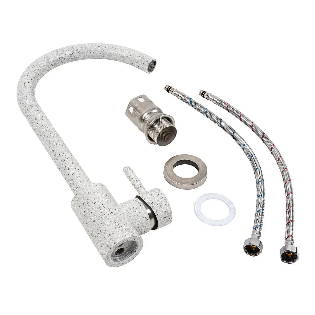 Змішувач кухонний Platinum 56 B NESP (3008 А) поворотний одноважільний з нержавіючої сталі топаз - фото 2