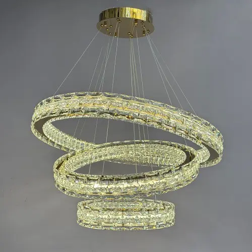 Люстра Linisoln 7896-80x60x40 метал, кришталь, LED, 110 Вт, 60-130 см, освітлювана площа 20-22 кв. м, пульт dimmer - фото 3