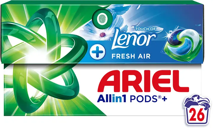 Капсули для прання Ariel Все-в-1 Дотик свіжого повітря Lenor 26 шт. - фото 2
