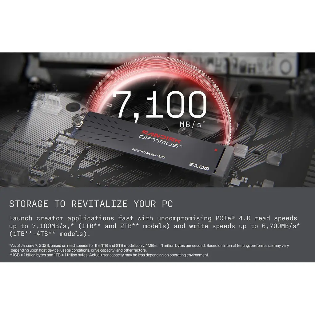 Накопичувач SSD Sandisk m.2 NVMe 500GB 5100 PCI-E 4.0 (SDSP51500GAN-000E0) - фото 3