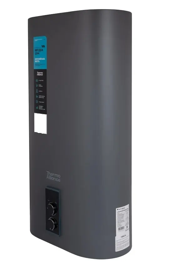 Водонагреватель электрический Thermo Alliance, 2 кВт, сухой ТЭН, 50 л плоский, вертикальный, прямоугольный, серый (DT50V20GPDD2G) - фото 3