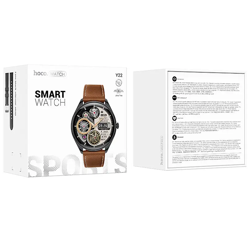 Смарт-годинник Hoco Smart Watch Y22 Amoled Smart sports watch (call version) Black - фото 2