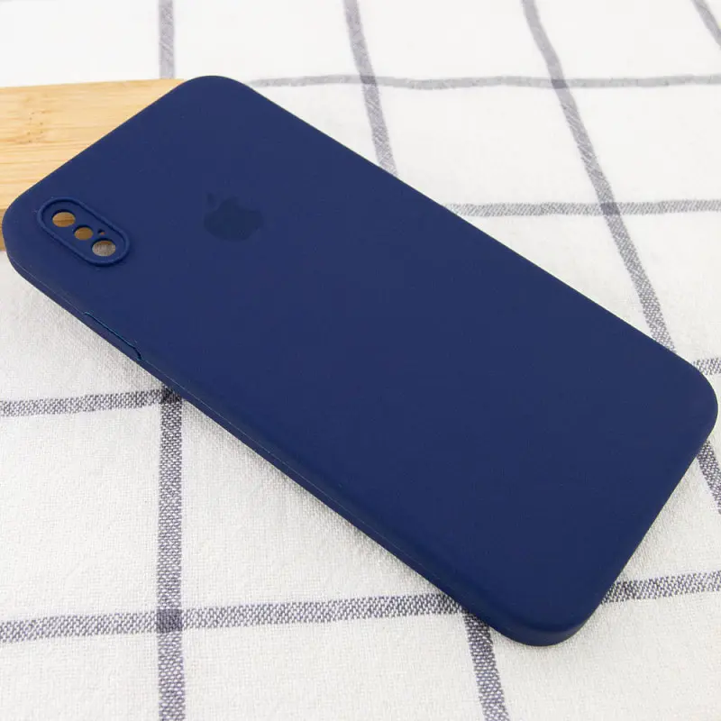 Чехол Silicone Case Square Full Camera Protective AA для Apple iPhone XS Max 6.5 Темно-синий/Midnight blue - фото 2