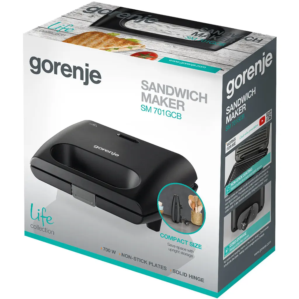 Бутербродница Gorenje SM 701 GCB (SW-2027) (6485809) - фото 2