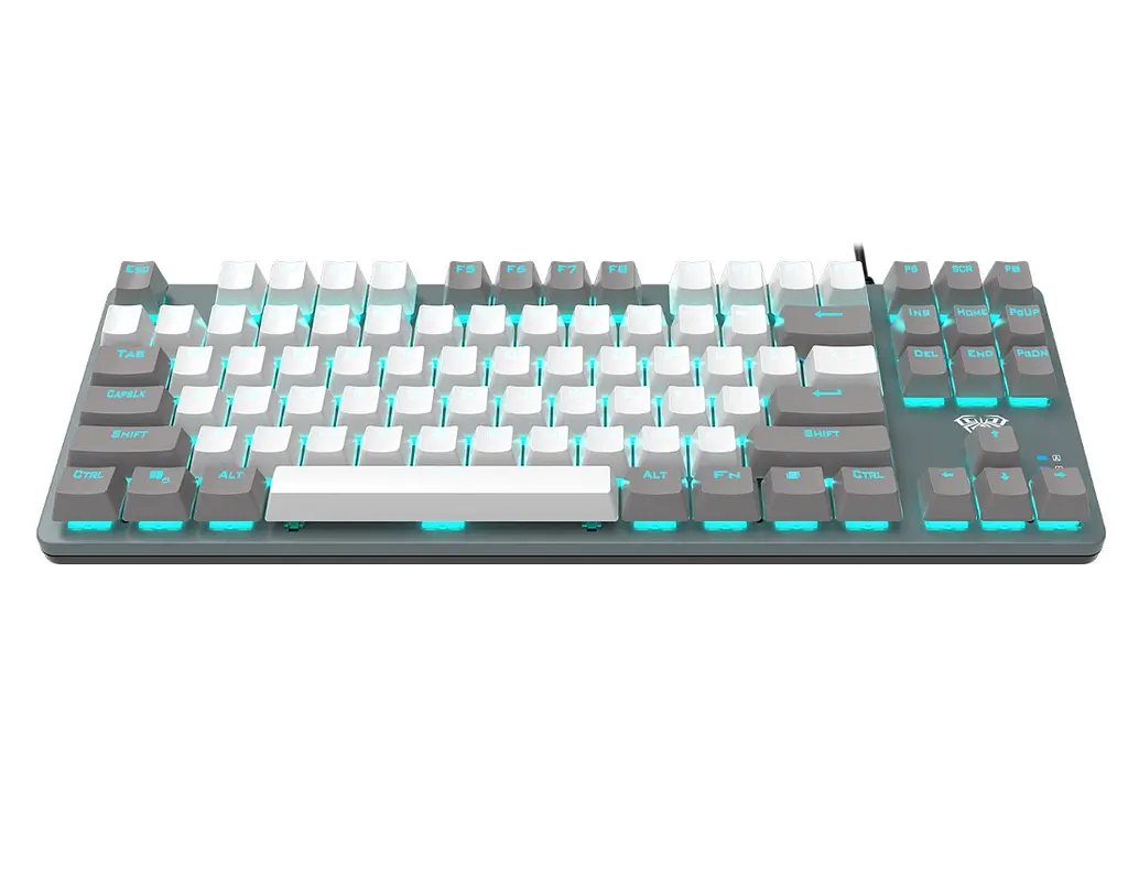 Клавіатура ігрова механічна Aula Mechanical F-3287 Grey-White Keycap KRGD Blue - фото 2