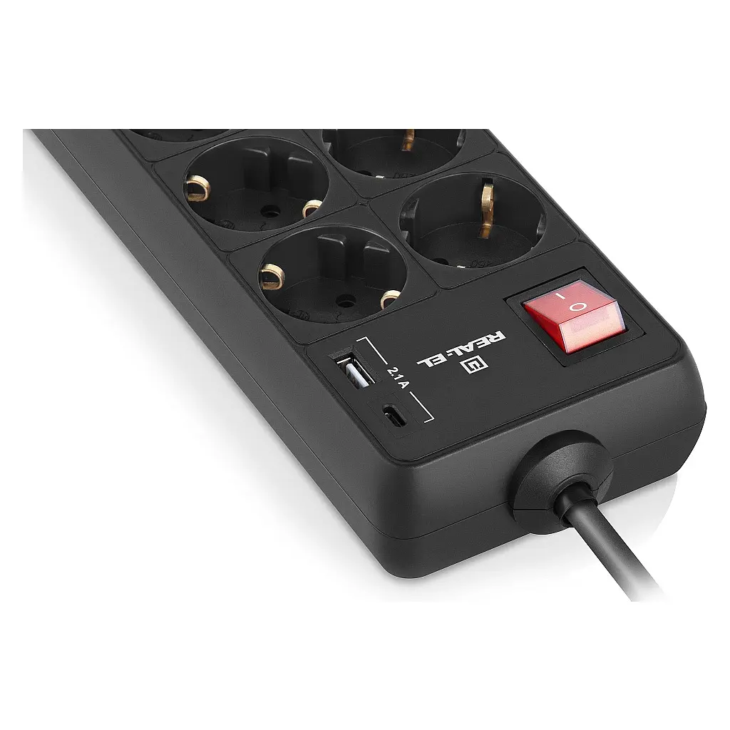 Мережевий фільтр живлення REAL-EL RS-PROTECT 805 3m, black (EL122300043) - фото 4