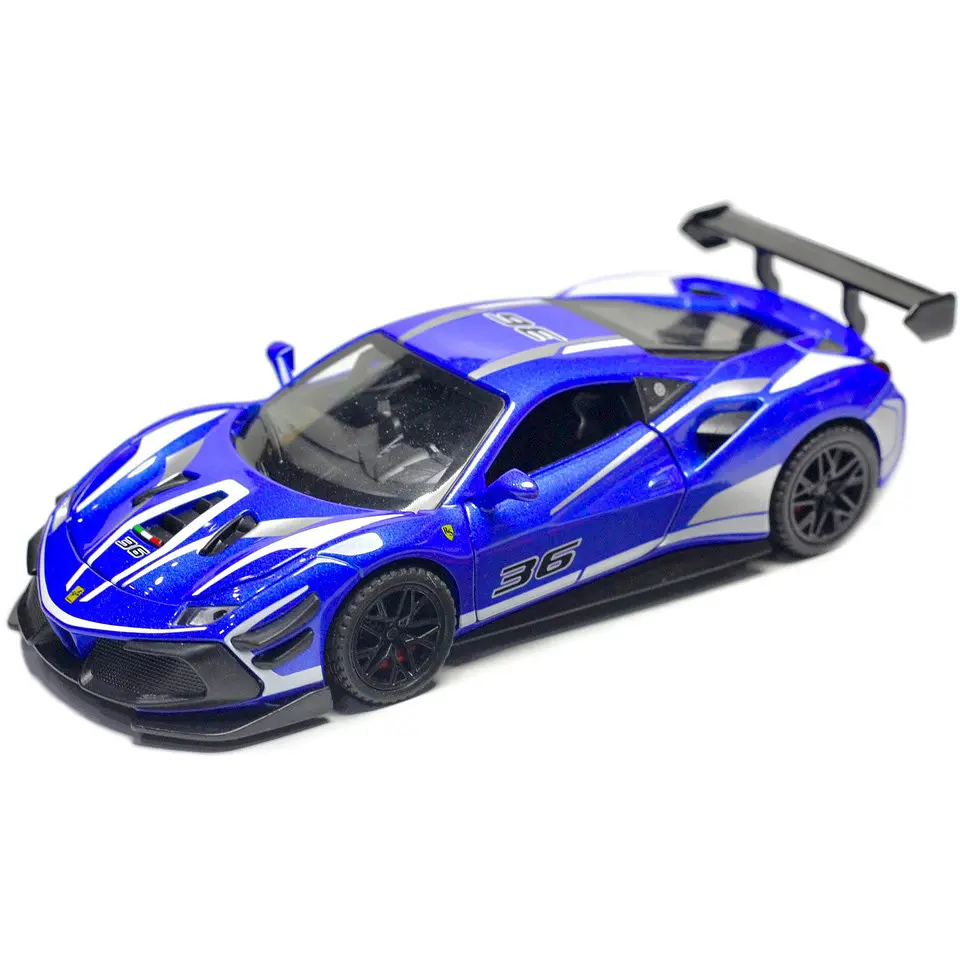 Колекційна металева модель автомобіля АвтоЕксперт Ferrari 488 Challenge EVO з інерцією, світлом та звуком 1:32 - фото 3