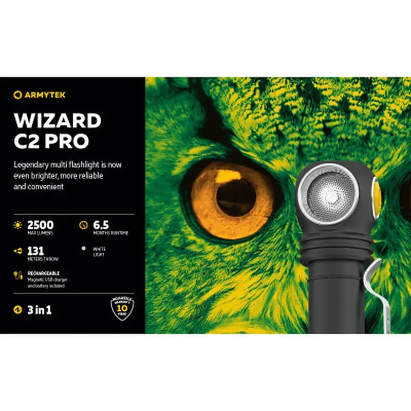 Налобний ліхтар ArmyTek Wizard C2 Pro Magnet USB White (F08701C) - фото 9