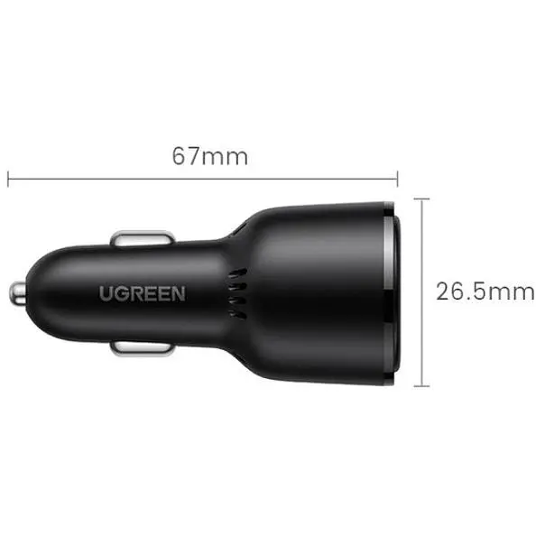 Автомобильное зарядное устройство Ugreen CD239 2xUSB Type-C PD + USB-A Car Charger 69W Max черный - фото 3