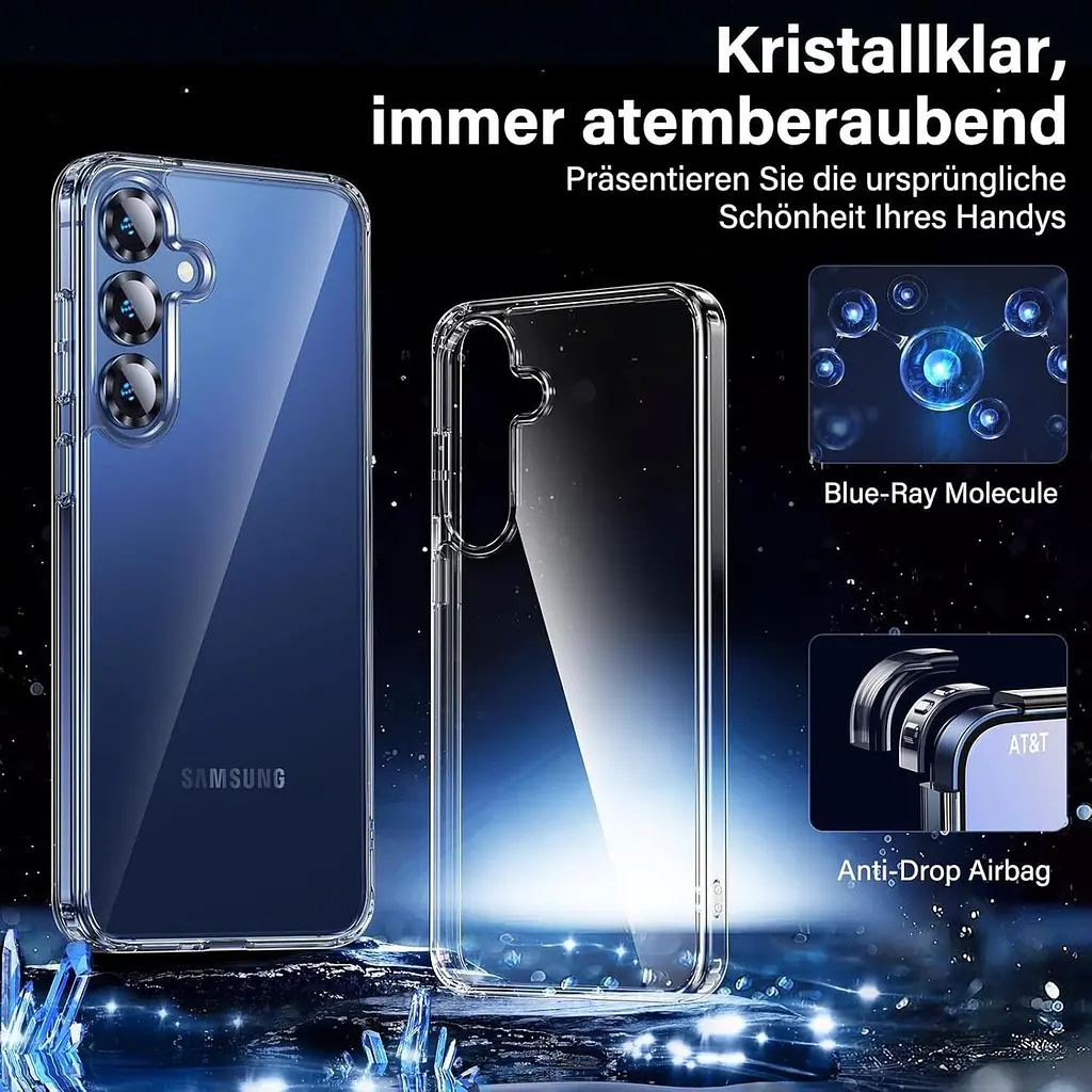 Прозорий чохол UniqueMe 5-в-1 для Samsung Galaxy S25 із повним захистом - фото 7