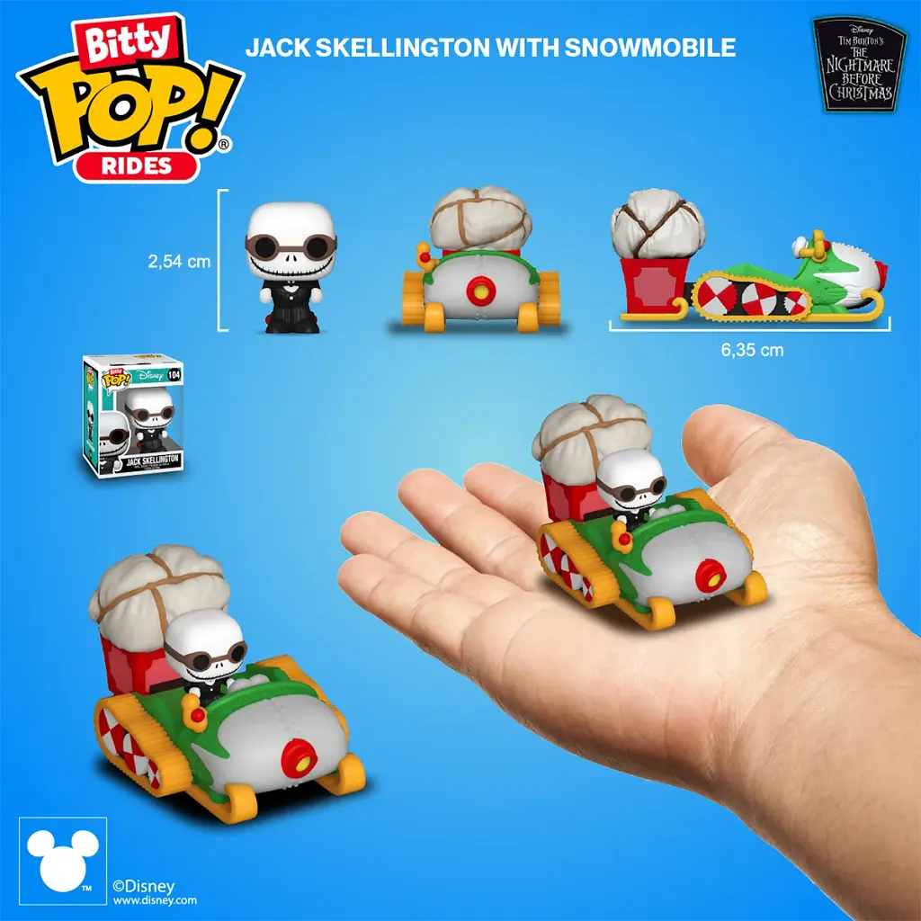 Фігурка Funko Pop набір Bitty Pop! Ride - Джек Скеллінгтон і снігохід (83624) - фото 3