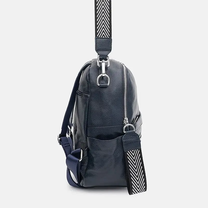 Шкіряний жіночий рюкзак Keizer k12108n-navy - фото 4