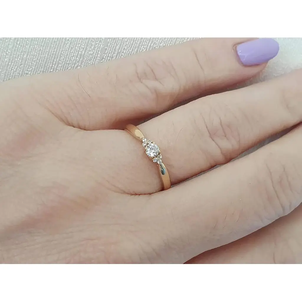 Золоте кільце Qvaliz з фіанітами. К01005КР 16 - фото 2